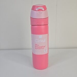Cirkul Charmed Pink 26oz StrawSip Flip Bottle Stainless Steel No Spill Insulated